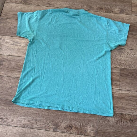 Vintage 80s Roebucks Teal Blank Pocket Shirt - Picture 6 of 9